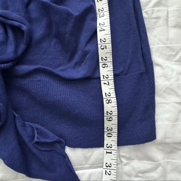 MOTH Sweater Womens Medium Royal Blue Big Button Ruffle Front Madison Cardigan - Picture 9 of 10